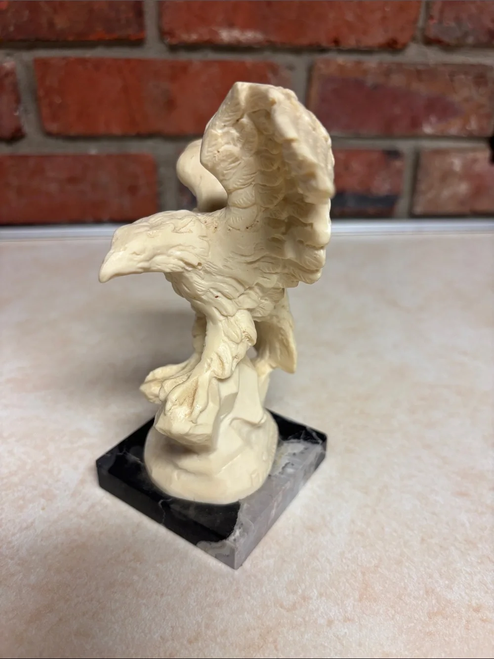 2 Vintage Alabaster Flying Eagle Sculpture Signed By A. Santini